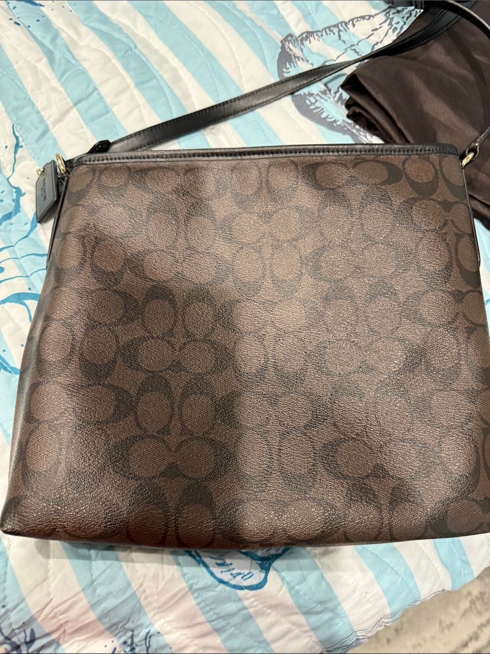 Coach Brown Signature Crossbody Messenger Bag - Picture 3 of 5